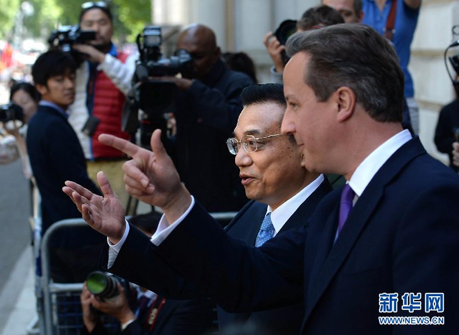 6月17日，中國國務院總理李克強在倫敦唐寧街10號首相府同英國首相卡梅倫舉行中英總理年度會晤。新華社記者 李濤 攝